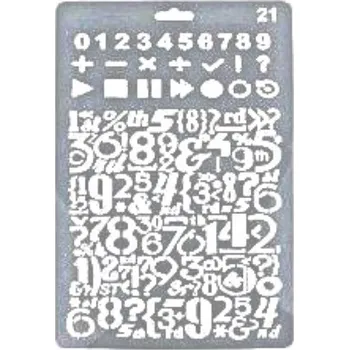 Plastová šablona, MIX ČÍSEL, 26 x 17,4 cm, 1 kus