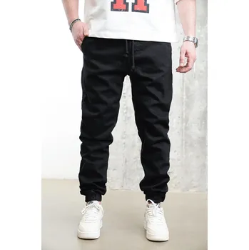 Pánské džíny 2Y Premium Černé jogger fit džíny Moss Velikost: 33