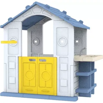Dětský domeček Ramiz Dům s košem a umyvadlem Modrá střecha