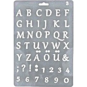 Plastová šablona, ABECEDA 2, 26 x 17,4 cm, 1 kus