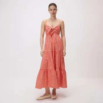 Dámské šaty Reserved - Midi šaty s překládaným výstřihem - mandarinková - 787HD-23X - 787HD-23X-XL