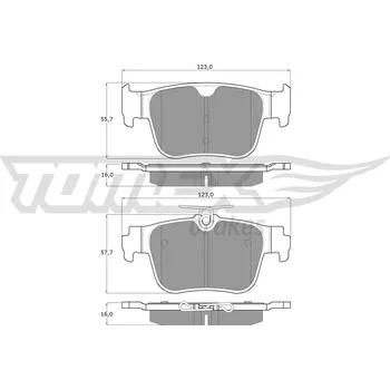 Brzdová destička Sada brzdových destiček, kotoučová brzda TOMEX Brakes 60-10