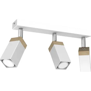 Bodové svítidlo Bodové svítidlo Solo Sawn, 3x dřevěné/bílé kovové stínítko, w