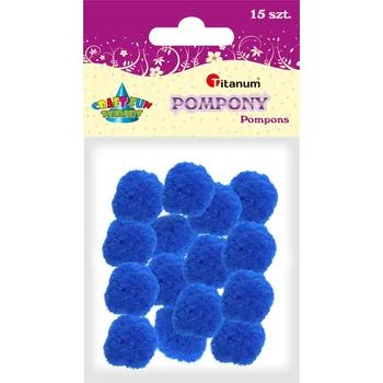 Titanum Bambulky, pompony, MODRÁ, 18mm, 15ks/bal.