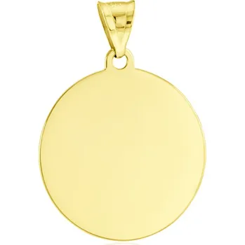 Přívěsek GEMMAX Kulatý zlatý přívěsek vhodný k porytí – zlatý šperk ryzosti 585/1000 v Dárkovém balení s Certifikátem GUPYN-37841