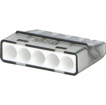 Svorka krabicová miniaturní PC215SN bezšroubová 4x 0,2-2,5 mm2, transparentní/šedá (objednání po 1ks)