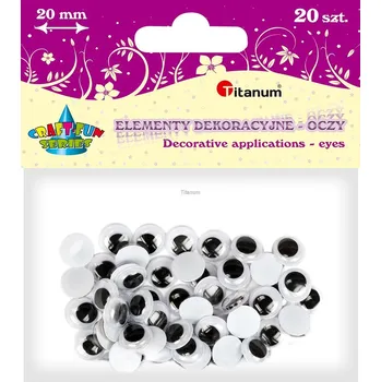 Dekorační oči, sada, 20mm, 20ks/bal.