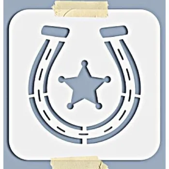 Plastová šablona, KOVBOJSKÝ MOTIV - PODKOVA, 15x15cm, 1 kus