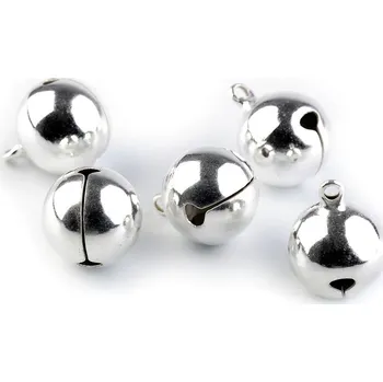 Vánoční dekorace Rolničky Ø15 mm stříbrné 5ks