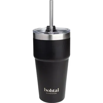 Termohrnek SmartShake Bohtal Double Insulated Travel Mug With Straw 600 ml (Cestovní hrnek) Barva: černá