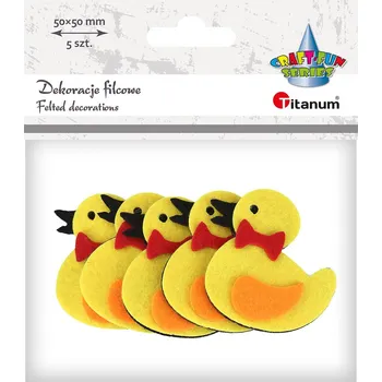 Titanum Dekorace, filc, KACHNIČKY, 5,3x5 cm, 5ks/bal