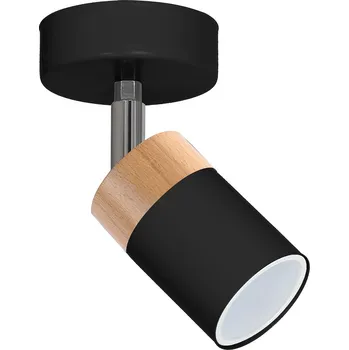 Bodové svítidlo Bodové svítidlo Joker, 1x dřevěné/černé kovové stínítko, b/ch