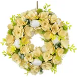 Jarní věnec z dřevěných květů s vajíčky…