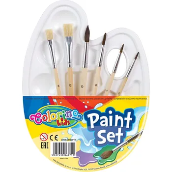 Umělecký štětec Patio Colorino štětec 6ks sada + paletka