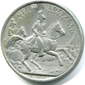 RADETZKY, Graf, Feldmarschall. Medaile na bitvu u Custozy 1848.