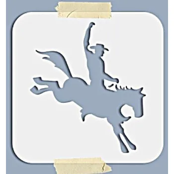 Plastová šablona, KOVBOJSKÝ MOTIV - JEZDEC, 15x15cm, 1 kus