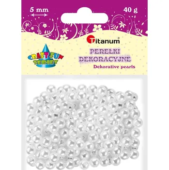 Dětské navlékací korálky Korálky plast., BÍLÉ PERLEŤ, 8mm, 40g/bal.