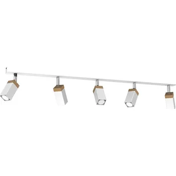 Bodové svítidlo Bodové svítidlo Solo Sawn, 5x dřevěné/bílé kovové stínítko, w