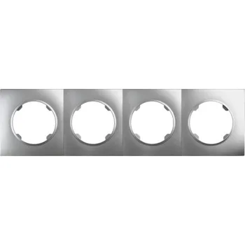 vypínač Elhard Hranatý čtyřrámeček Rondo, stříbrný