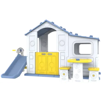 Dětský domeček Ramiz Velký dům s vestibulem 4v1 Modrá střecha
