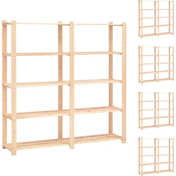 Dílenský regál Regály 5 polic 5 ks 170 x 38 x 170 cm masivní borovice 500 kg