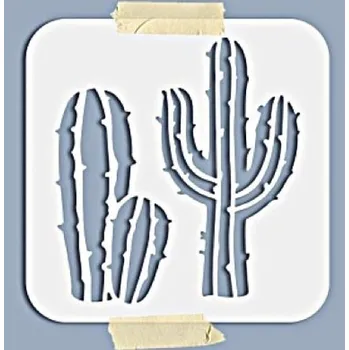 Plastová šablona, KOVBOJSKÝ MOTIV - KAKTUS, 15x15cm, 1 kus