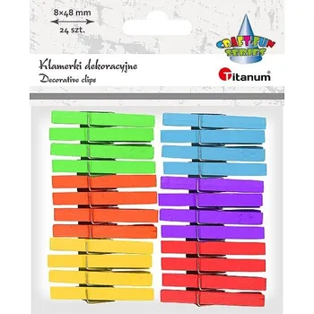 Kolíček na prádlo Titanum Dřevěné kolíčky, 6 barev, 24ks/bal.