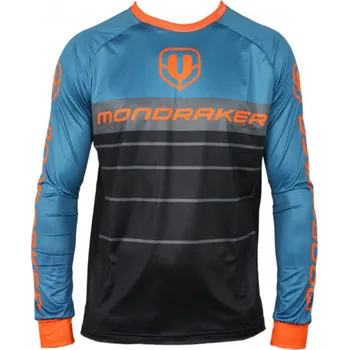 cyklistický dres Pánský cyklistický dres s dlouhým rukávem MONDRAKER-Enduro/Trail Jersey long, black/petroleum/orange Mix S