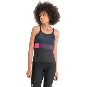 cyklistický dres Dámský cyklistický dres bez rukávů SPORTFUL-Snap w top, black/galaxy blue Černá XL