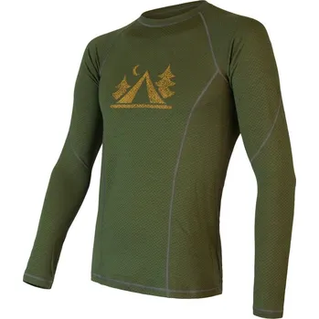 Pánské funkční triko SENSOR Merino DF Camp dl.rukáv safari green XL