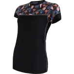 Dámské triko SENSOR Merino Impress kr.rukáv černá/floral S