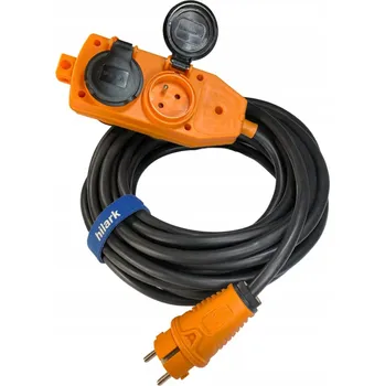 Napájecí kabel Prodlužovací Kabel gumový OW H05RR-F 3x1,5 4 zásuvky oranžový s vidlicí 1m