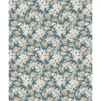 Tapeta Borastapeter Vliesová tapeta na zeď, modrá, květiny, listy, 4162, Alla Tiders Hus, Borastapeter, velikost 10,05 x 0,53 m