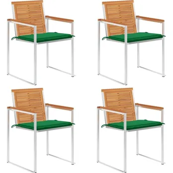 OMAXI Zahradní židle 4 ks s poduškami masivní akáciové dřevo 510650