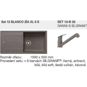 Vodovodní baterie SET 12-B 25 ZIA XL 6 S bílá + DARAS-S bílá