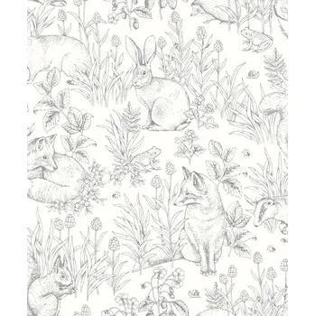 Tapeta Borastapeter Vliesová tapeta na zeď, černo-bílá, zvířátka, 7478, Newbie Wallpaper, Borastapeter, velikost 10,05 x 0,53 m