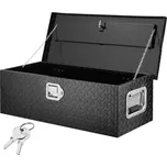 Hliníková skříňka na nářadí VEVOR Heavy Duty, skříňka na nářadí s diamantovým plátem s boční rukojetí a zámkovými klíči, skříňka na nářadí Organizér do truhly pro pickup, korbička nákladního auta, obytný vůz, přívěs, 30" x 13" x 9,6", černá