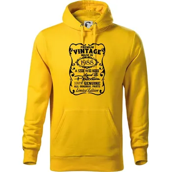 Pánská mikina Vintage Etiketa - 1988 - Mikina pánská Cape s kapucí - 4XL ( Žlutá )