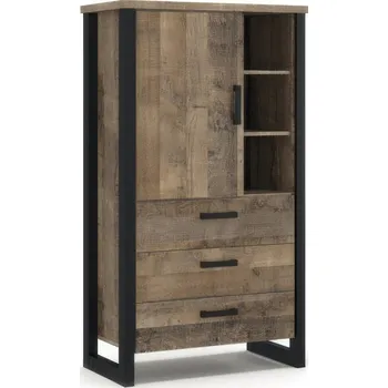 Knihovna Regál BARDARO 1D3S dub grange/černá