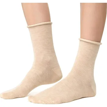 Dámské ponožky Béžové unisex kašmírové ponožky Art.083 JD001, BEIGE MELANGE Velikost: 38/40