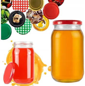 Sklenice 8x Zavařovací Sklenice 815ml na MEDOVÝ DŽEM, DOMÁCÍ ZAVAŘENINY , skleněné sklenice + víčko Ø 82