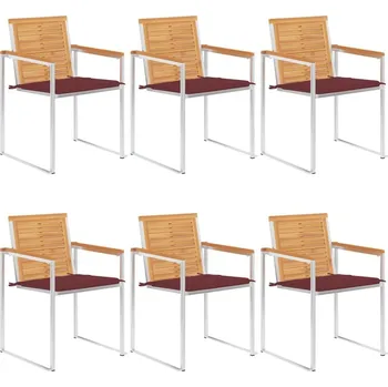 OMAXI Zahradní židle 6 ks s poduškami masivní teakové dřevo 511800