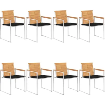 OMAXI Zahradní židle 8 ks s poduškami masivní teakové dřevo 512050