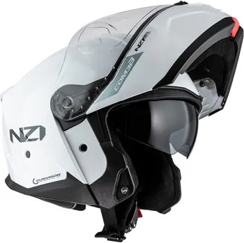 Helma na motorku Motocyklová výklopná přilba NZI COMBI 3 Duo lesklá bílá Velikost: XXL