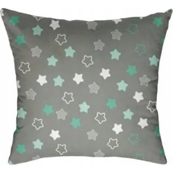 Povlak na dekorativní polštářek Povlak na polštář jasan 40x40 cm, 100% Bavlna Hvězdičky šedo-mátové