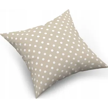 Povlak na dekorativní polštářek Povlak na polštářek "jasiek" 40x40 100% BAVLNA Puntíky 36 Bílé na Béžové
