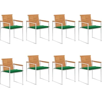 OMAXI Zahradní židle 8 ks s poduškami masivní akáciové dřevo 511190