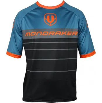 Cyklistické oblečení Pánský cyklistický dres s krátkým rukávem MONDRAKER-Enduro/Trail Jersey short, black/petroleum/orange Mix XS