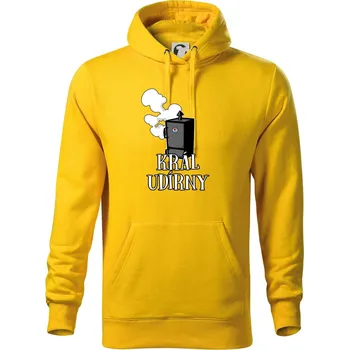 Pánská mikina Král udírny - Mikina pánská Cape s kapucí - 4XL ( Žlutá )