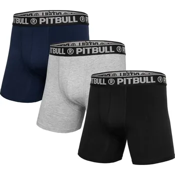 Sada pánského spodního prádla PitBull West Coast - komplet 3ks boxerek PITBULL - černé/šedý melír/tmavě modré 2XL